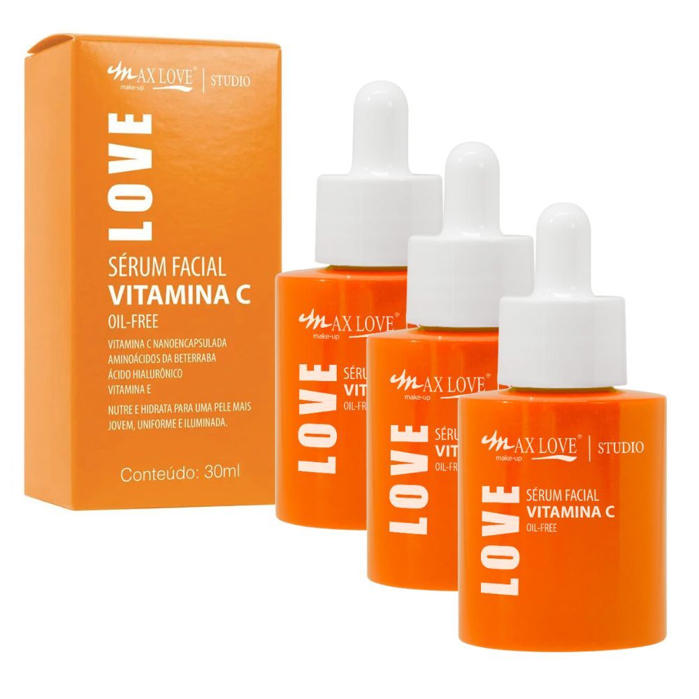 Kit c/ 3 Sérum Facial Vitamina C Oilfree Max Love