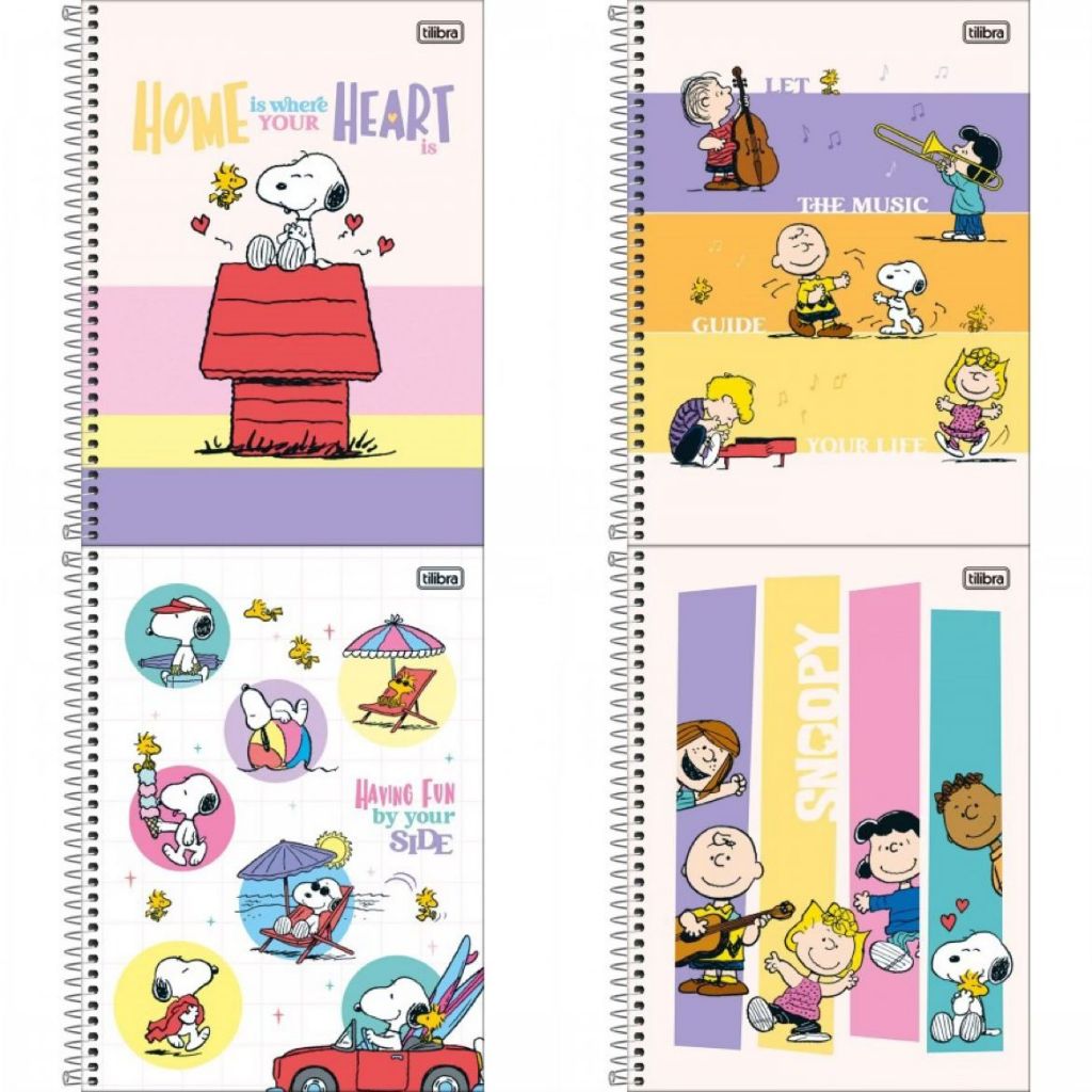 Caderno Universitário diversas capas A4 200mm x 275mm 80/160 folhas Snoopy Tilibra Connect