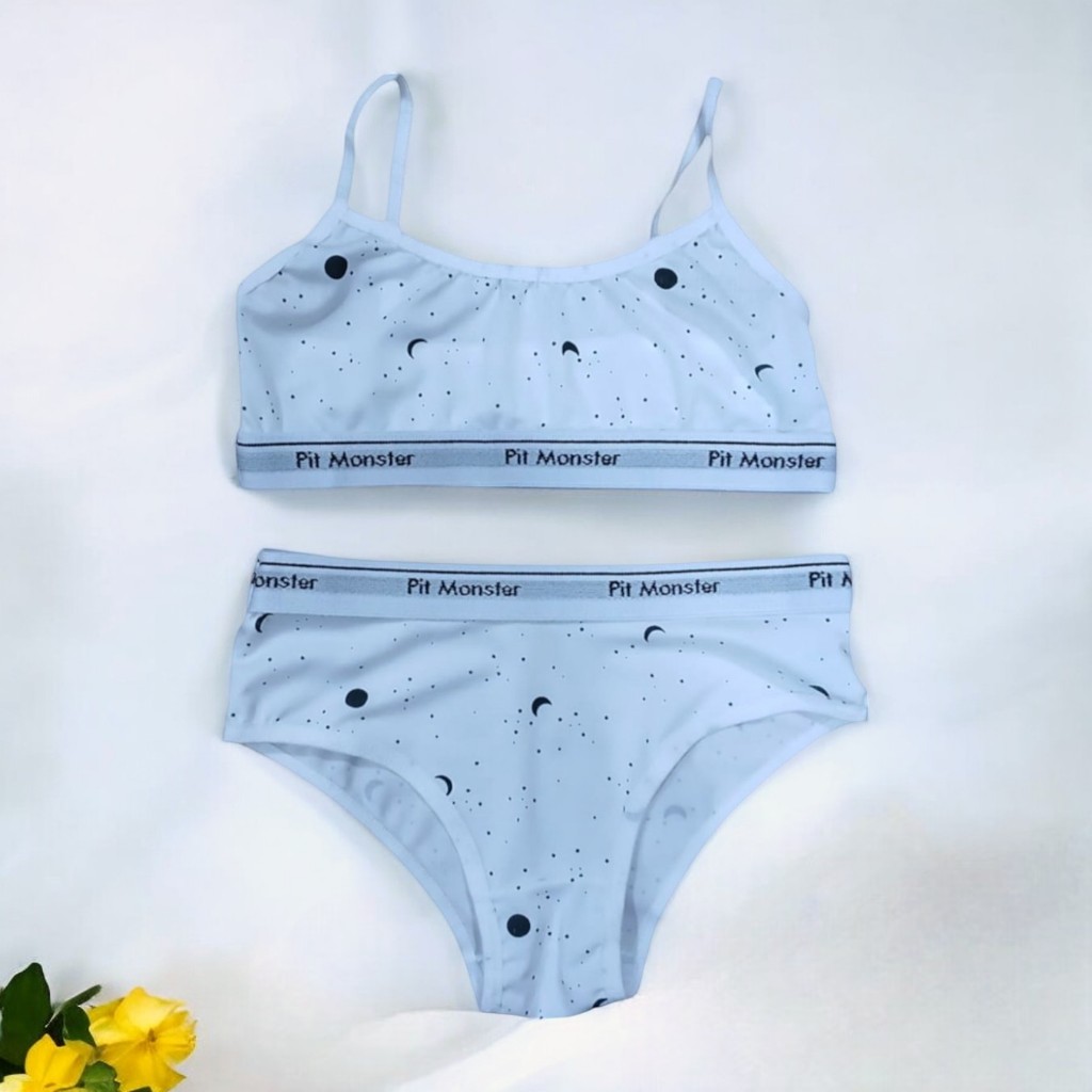 Kit 2 à 5 Conjunto Infantil Top e Calcinha Estampa Conforto Barato Menina Juvenil 8/12 anos 294