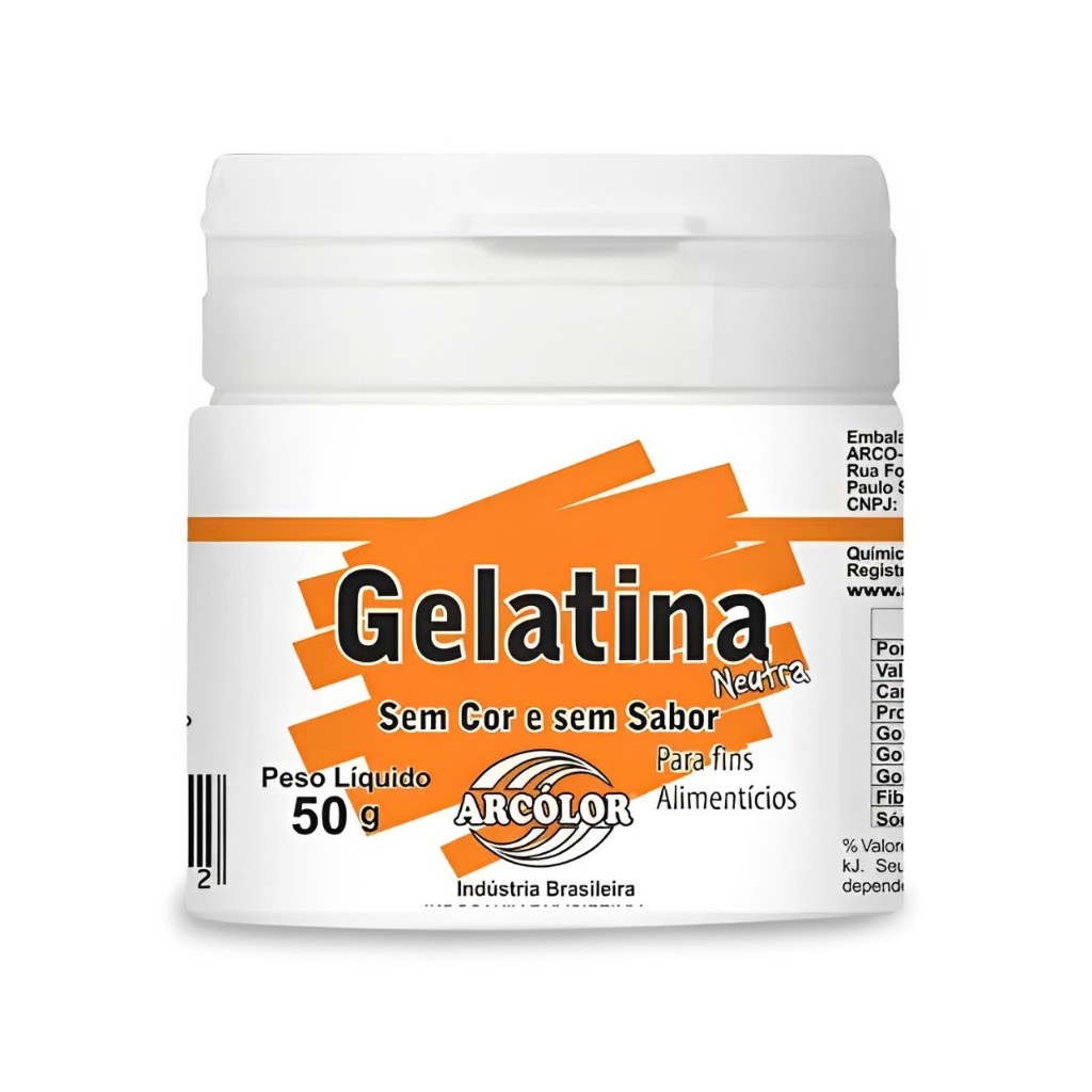 Gelatina Neutra Sem Cor e Sem Sabor 50g Arcolor em Oferta na Shopee