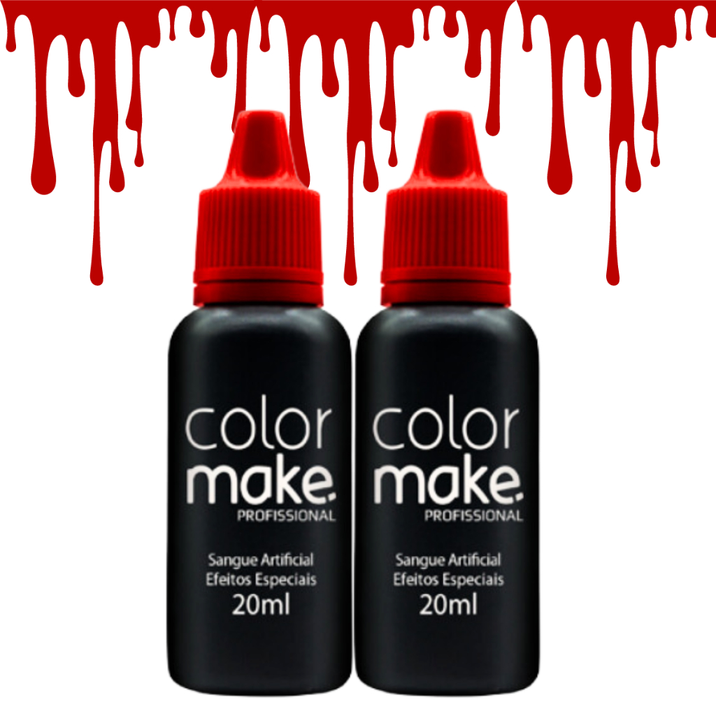 Kit 2 Unidades Sangue Falso Artificial Halloween Maquiagem Terror Fake
