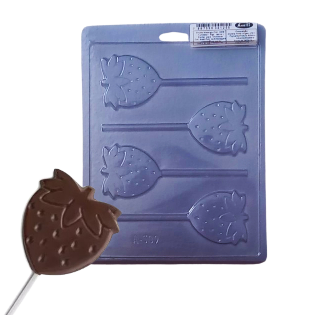 Forma De Acetato ( Simples ) Pirulito Morango - 6 Unidades em Oferta na Shopee