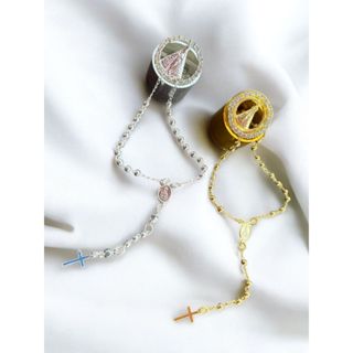 Terço Católico relicário de Nossa Senhora Aparecida - Dourado ou prata em Oferta na Shopee