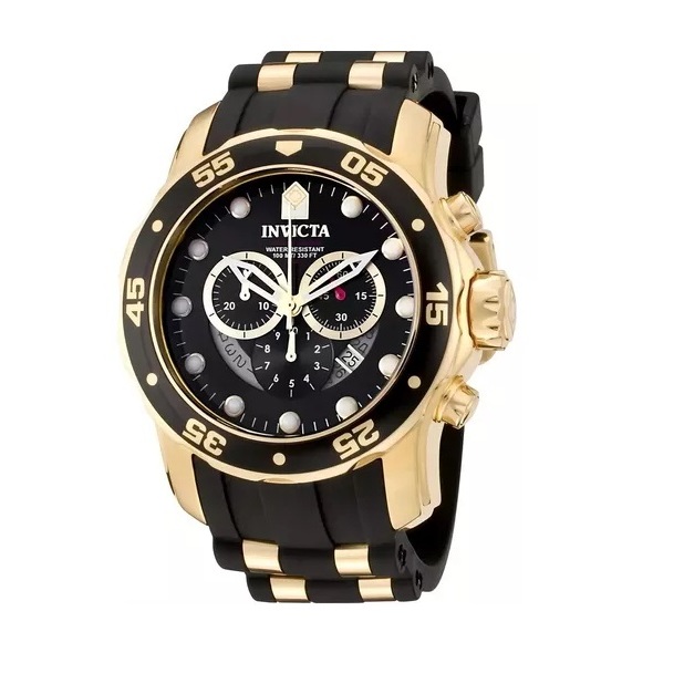 Relógio Invicta Pro Diver 6981 Banhado A Ouro 18k Complet Nf