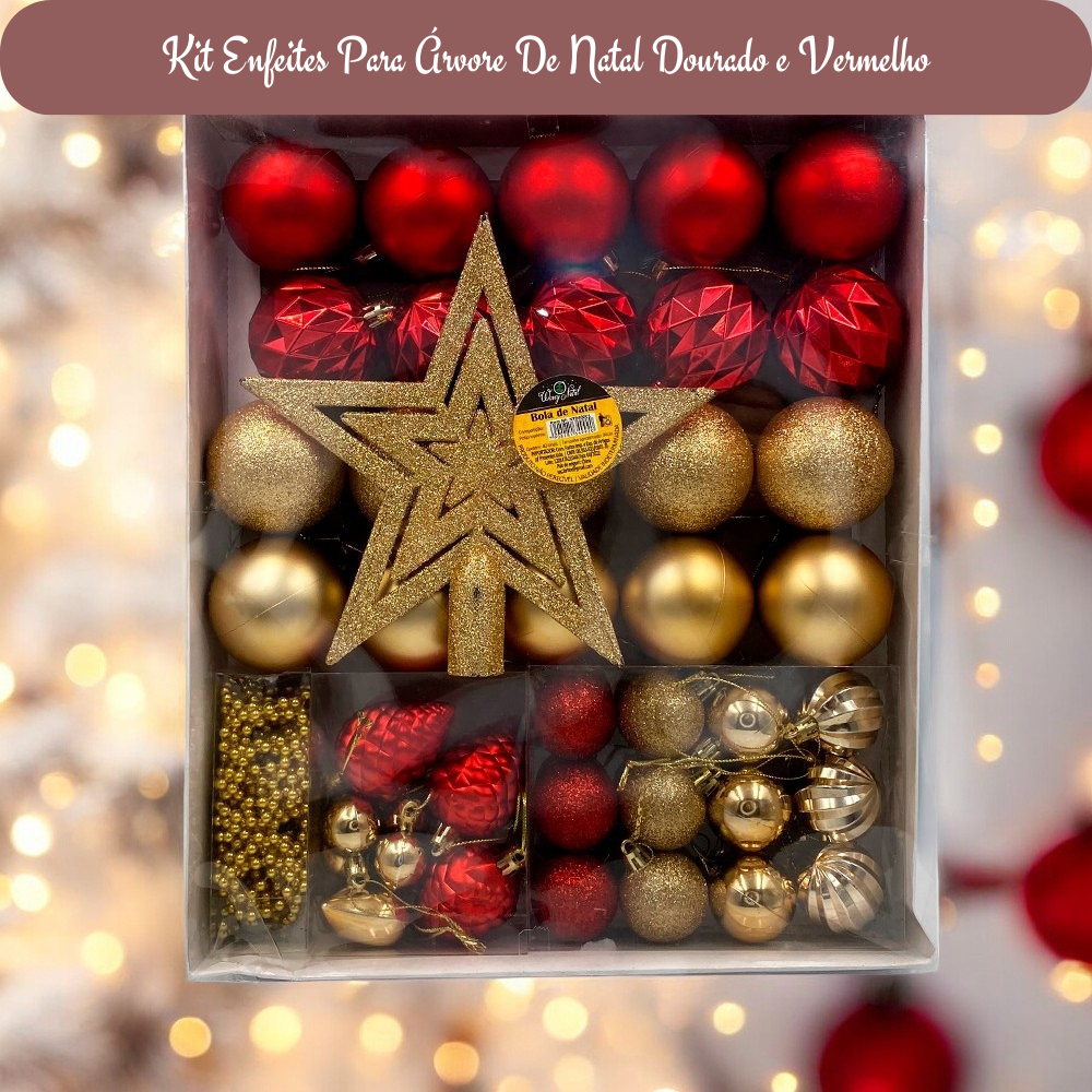 Kit Enfeites Árvore Natal Decoração Natalina Bolinhas Estrela Coração Lindo Cordão Perola