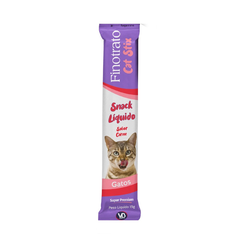 Petisco Finotrato Cat Stix Gatos Adultos Sabor Carne 15g em Oferta na Shopee