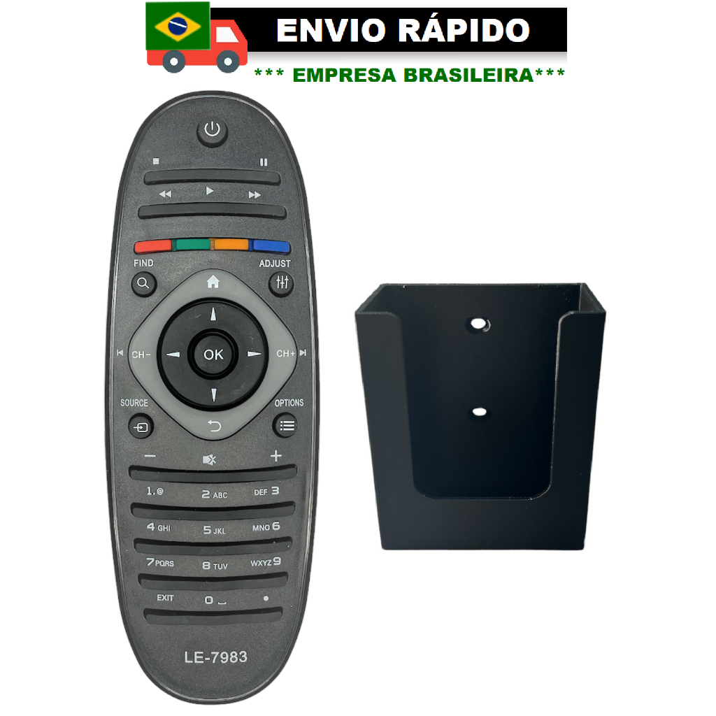 1 CONTROLE REMOTO OMPATÍVEL COM TV PHILIPS TV LCD/LED LE-7983/KA-2982