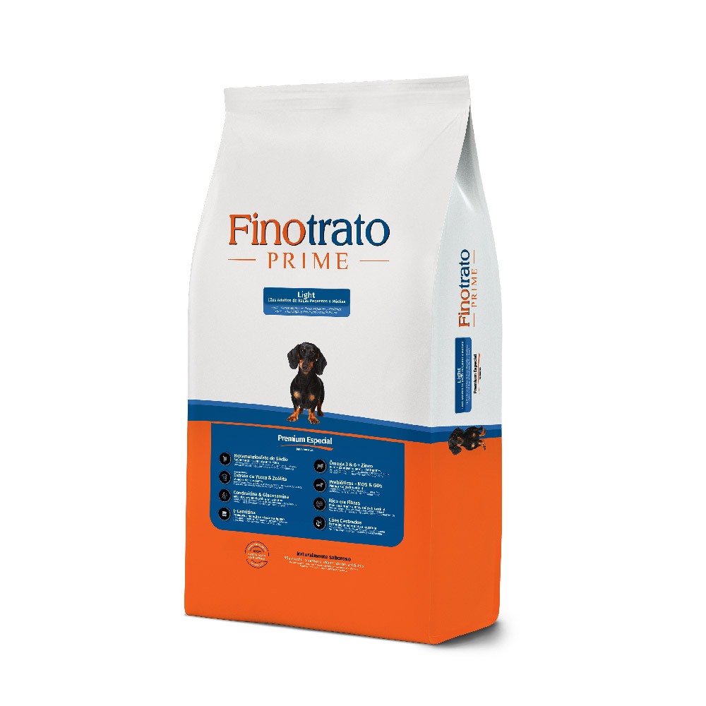 Ração Finotrato Prime Light Premium Especial Cães Adultos Raças Pequenas e Média Sabor Frango e Cereais 3kg - Pets