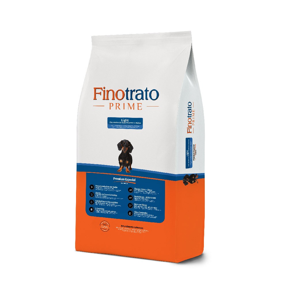 Ração Finotrato Prime Light Premium Especial Cães Adultos Raças Pequenas e Médias Sabor Frango e Cereais 10,1kg
