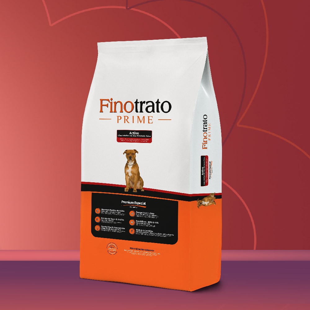 Ração Finotrato Prime Active Premium Especial Cães Adultos Sabor Frango e Cereais 15kg - Pets