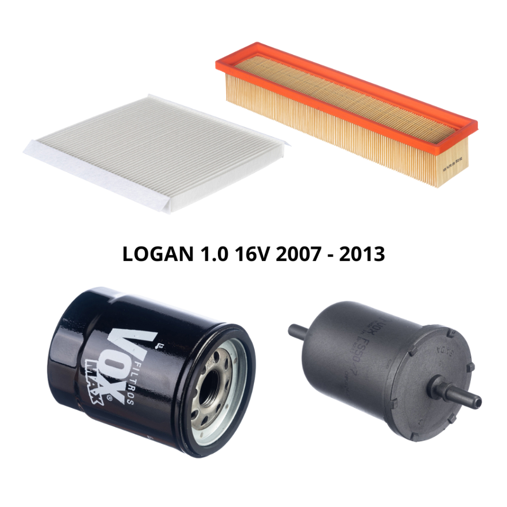 Kit Filtros Logan 1.0 16V 2007 até 2013 em Oferta na Shopee