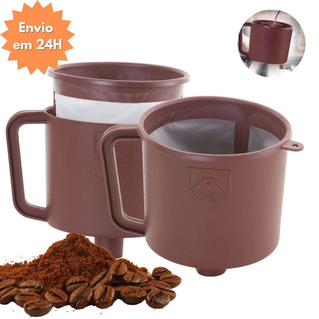 Coador de Café Chá com Filtro Reutilizável 103 Econômico com Alça e Suporte em Oferta na Shopee