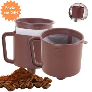 Coador de Café Chá com Filtro Reutilizável 103 Econômico com Alça e Suporte em Oferta na Shopee
