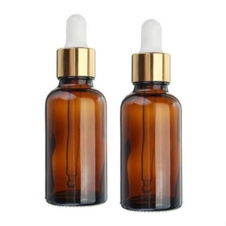 5 Frascos De Vidro Âmbar Conta Gotas gotejador 30ml Tampa Dourada Premium em Oferta na Shopee
