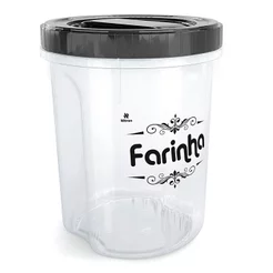 Pote Organizador Farinha Acoplado com Rosca 2L Nitron para Mantimentos e Alimentos