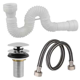 Sifão Pia Tanque + Engate 40cm + Válvula Click 7/8 Pia Banheiro Cromado ABS De Engenharia em Oferta na Shopee