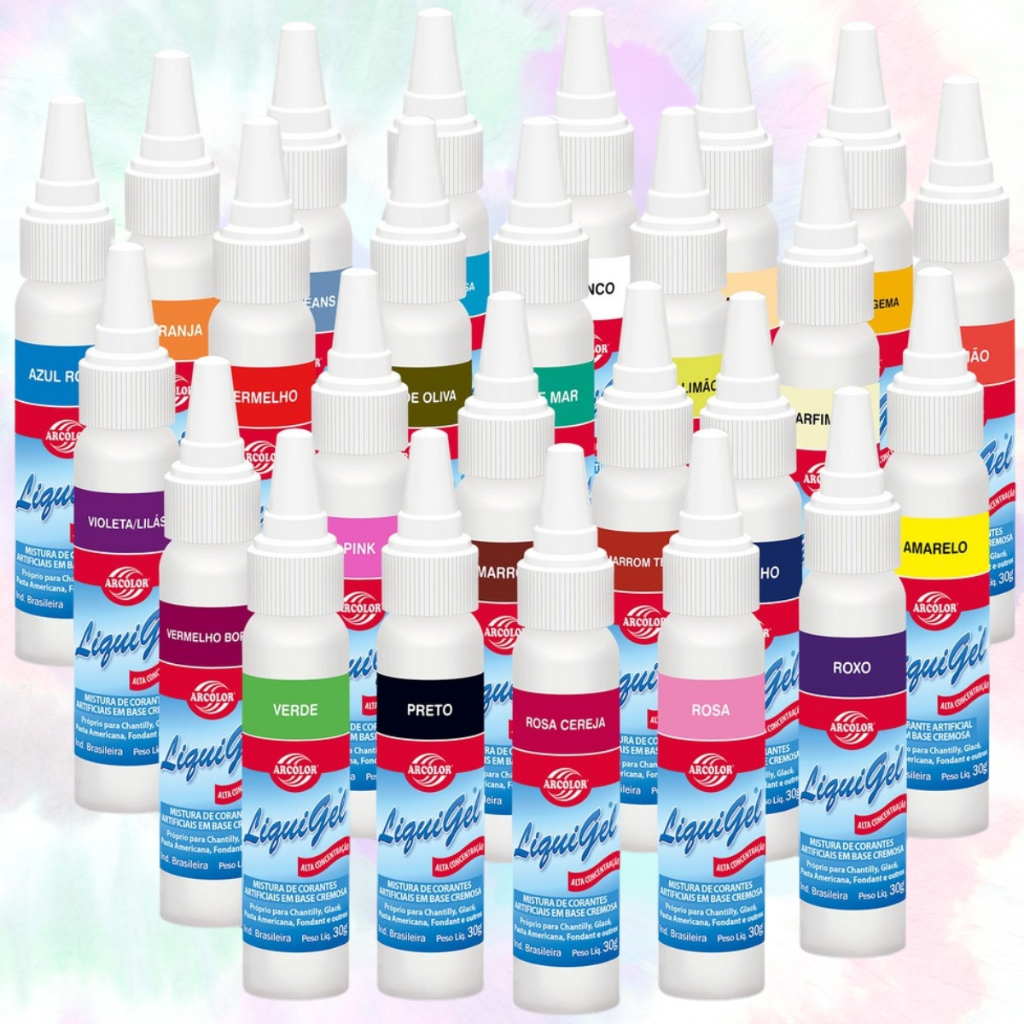 Corante Liquigel Alta Concentração 25g - Arcolor em Oferta na Shopee