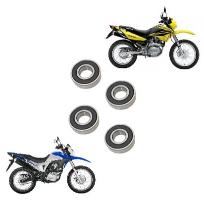 Kit C/4 Rolamento Roda Traseira + Roda Dianteira Bros160 Freio a Disco