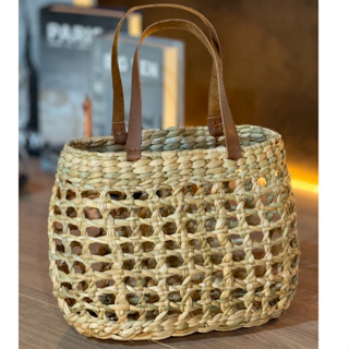 Bolsa de Praia Vazada Palha de Taboa 27x11x21 em Oferta na Shopee