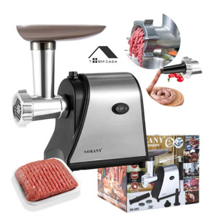 Máquina Moedor De Carne Elétrico 1500W Faz Linguiça Carne Frango 110V 220V