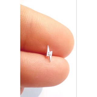 Piercing raio com pedrinha de zircônia Prata 925