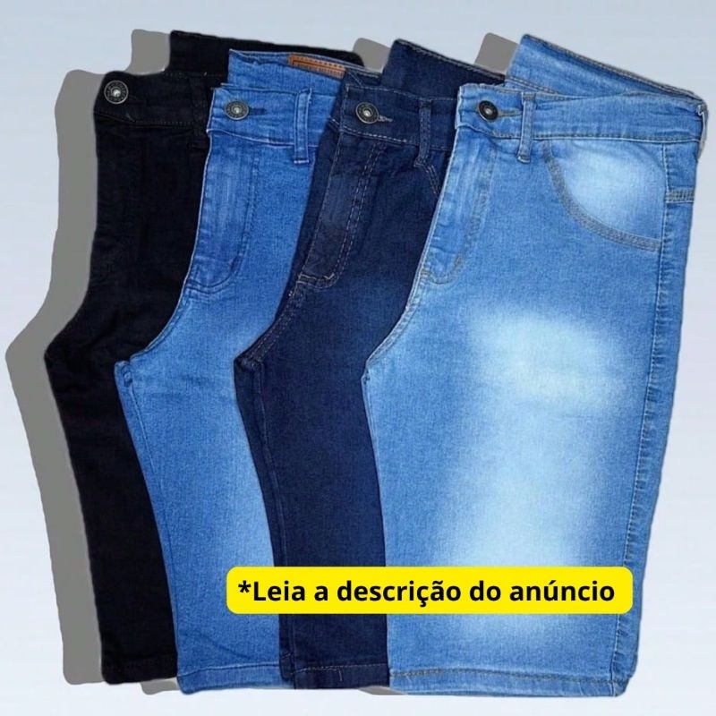 Kit Bermuda Jeans Elastano Qualidade Premium Sortidas