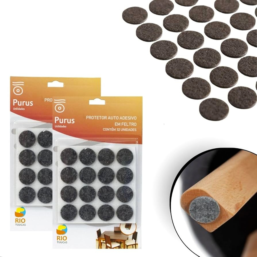 Kit Protetores Pé De Cadeira Feltro Redondo Auto Adesivo Pé Sofá Mesa Vários Tamanhos á Sua Escolha em Oferta na Shopee