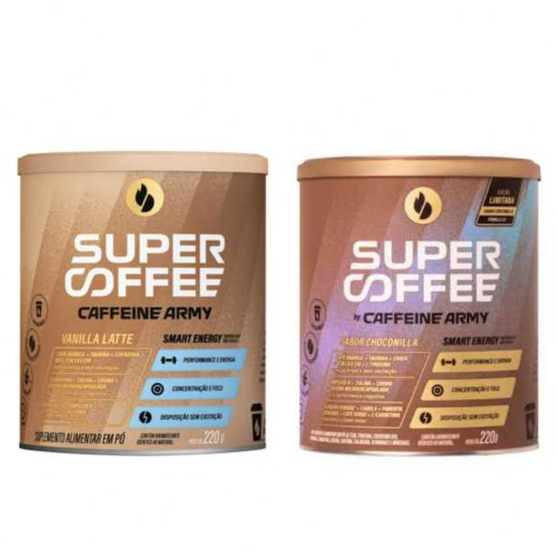 Kit 02 unidades Supercoffee 3.0 Caffeine Army 220g Blend Proteína Colágeno Verisol 440g total