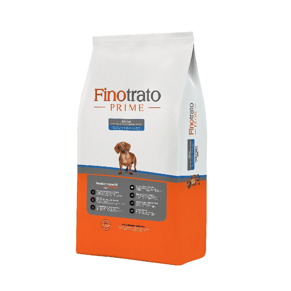 Ração Finotrato Prime Premium Especial Cães Sênior Raças Pequenas e Média Sabor Frango e Cereais 3kg - Pets