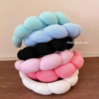 Tiara de maquiagem para mulheres, 4 peças de esponja, toalha de felpa, tecido, tiaras para cuidados com a pele em Oferta na Shopee