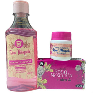 Kit Rosa Mosqueta Clareador de Manchas 3 Un. Baruc Cosméticos em Oferta na Shopee