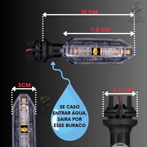 Detalhes do Kit 4 Pisca Led Seta Sequencial Cb250 Twister Titan 160