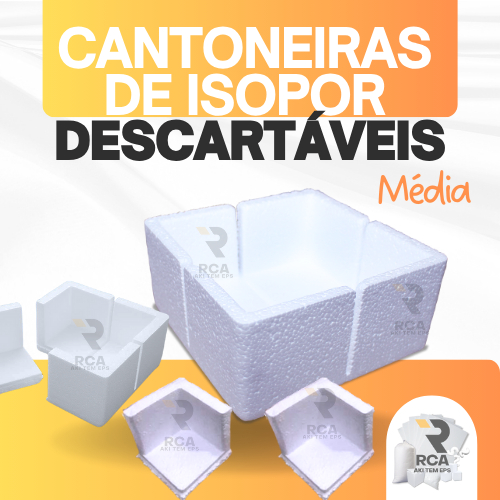 Kit com 2 Caixas Cantoneiras de Isopor EPS Média para proteção transporte e armazenamento