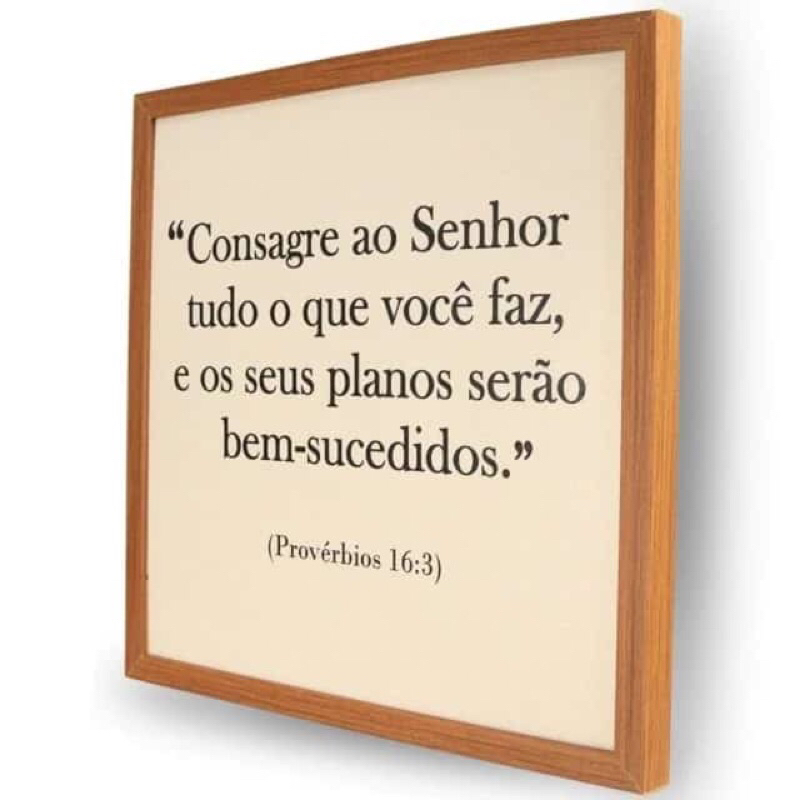 Quadro de Resina Para Caixa De Luz 43x43  CONSAGRE AO SENHOR (M bege clara) fundo bege