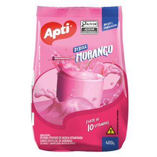 PÓ PARA O PREPARO DE BEBIDA SABOR MORANGO 400g APTI em Oferta na Shopee