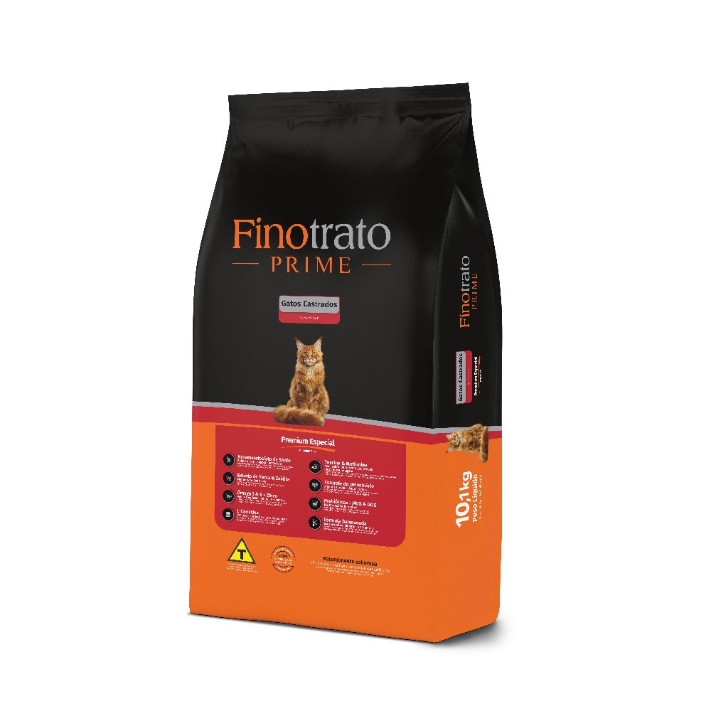 Ração Finotrato Prime Premium Especial Gatos Castrados Sabor Frango e Cereais 3kg