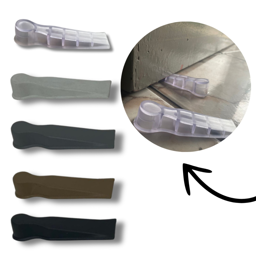 Kit 5 travas porta silicone maleável  aparador porta prendedor