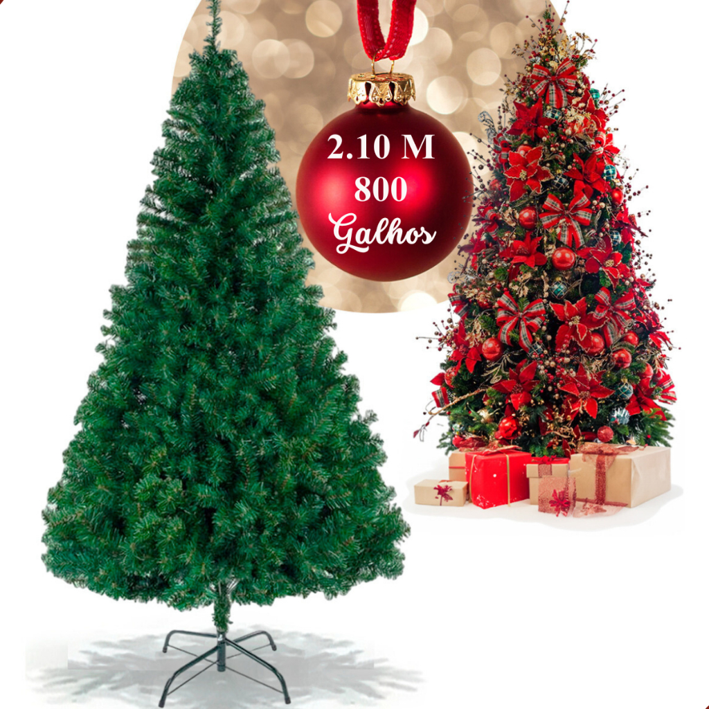 Árvore De Natal Grande Luxo 1,20 - 1,80 - 2,10 Bem Cheia Premium de 200,600 ou 800 galhos