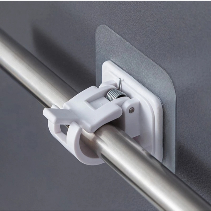 Kit Suporte Adesivo para Varão de Cortina - Instalação Sem Pregos e Ajuste Fácil em Oferta na Shopee