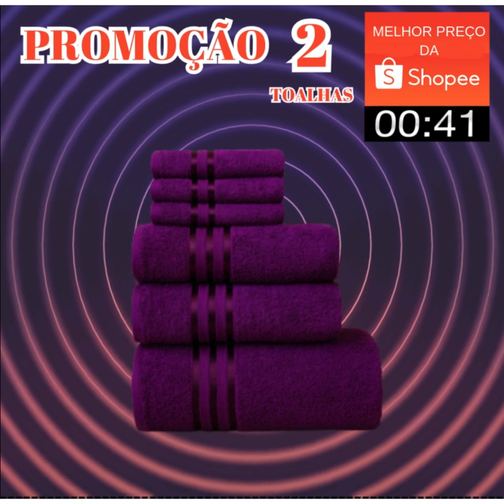 KIT 2 Toalhas - Banho e Rosto Grande Macia 100% Algodão Seca Rápido Ótima Absorção em Oferta na Shopee