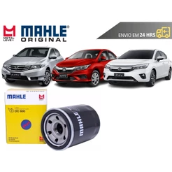 Filtro de Óleo Honda City 1.5 2009 a 2024 Original Mahle Metal leve