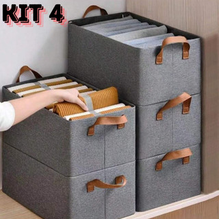 kit 4  Grande Caixa Organizador De Calça Jeans de Armazenagem De Roupas arrumado Separado…