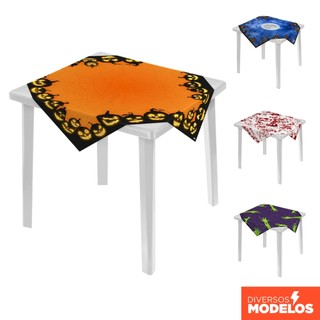 Toalha para Mesa Festa Halloween Quadrada Decorativa 0,75x0,75m Sublimado em Tecido