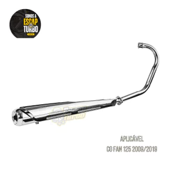 Escapamento Fan 125 2009/ 2018 Modelo Turuna C/proteto