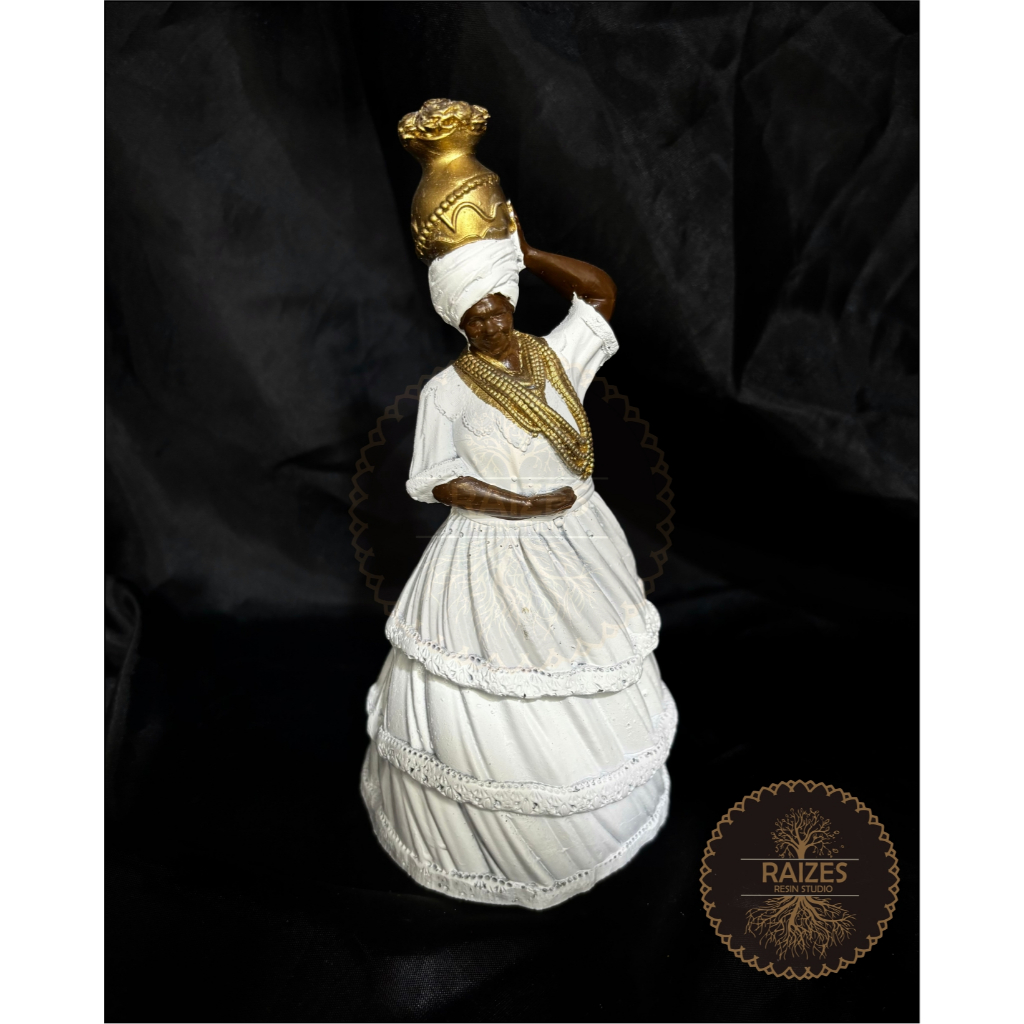 Estátua/Escultura Imagem Miniatura Baiana Vestido Branco em Oferta na Shopee