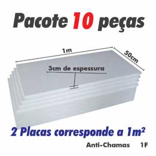 10 Placas De Isopor Antichamas Espessura 30mm ( 3cm ) Tamanho 100x50x3cm em Oferta na Shopee