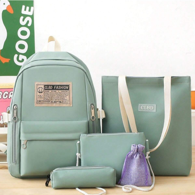 Kit 4 Mochila Feminina Para Escolar Viajar Estilo Casual Kpop Modelo Novo Jovem Multiuso Com Grande Capacidade