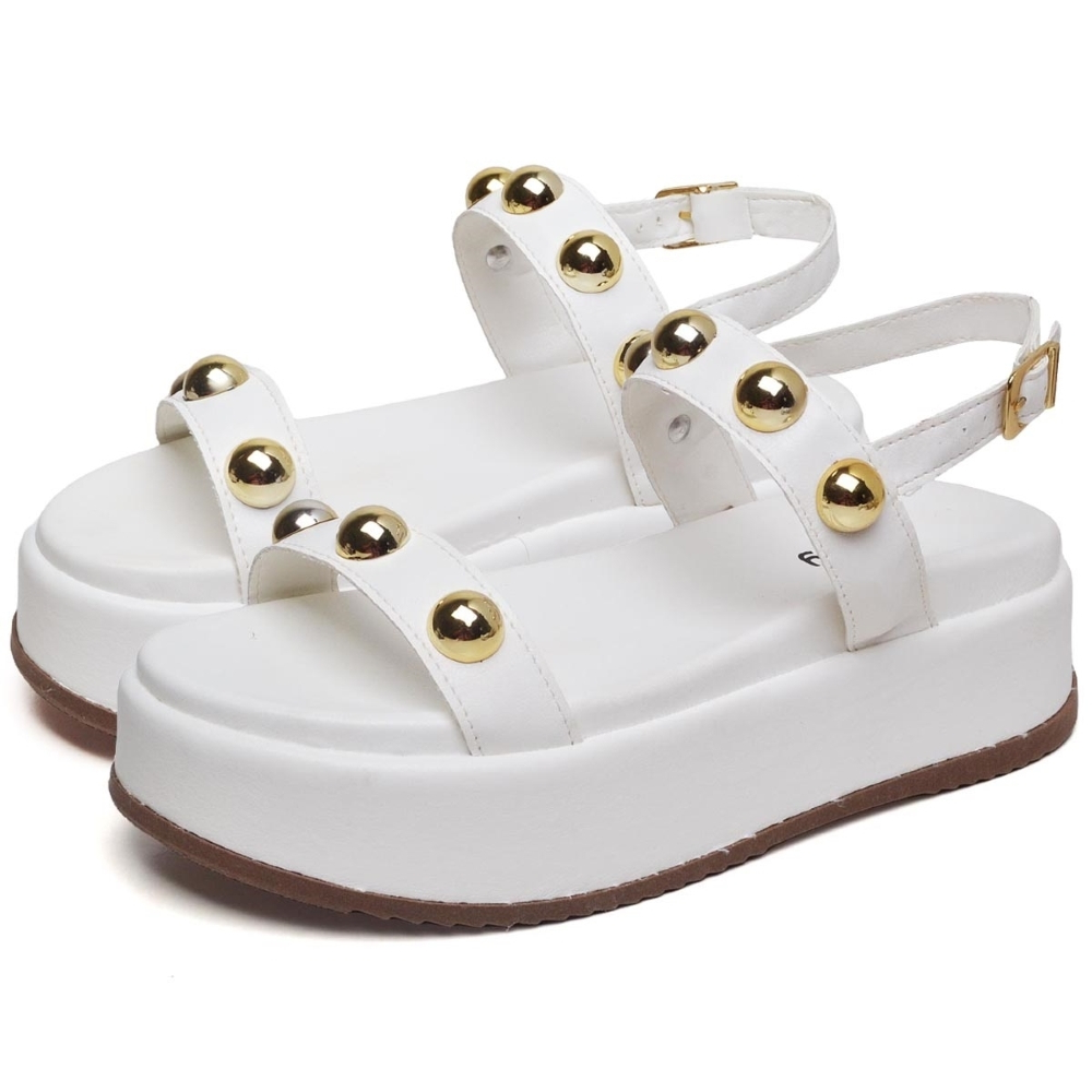 Tamanco Feminino Dubuy Plataforma Branco Com Detalhe Metalizado Helo 2074DB em Oferta na Shopee