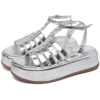 Tamanco Feminino Dubuy De Tiras Prata Metalizado Original Jeny 2070DB em Oferta na Shopee