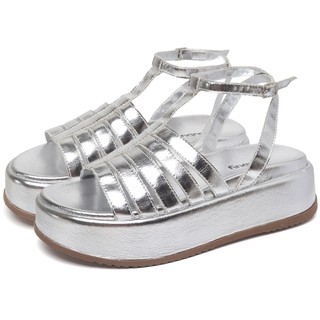 Tamanco Feminino Dubuy De Tiras Prata Metalizado Original Jeny 2070DB em Oferta na Shopee